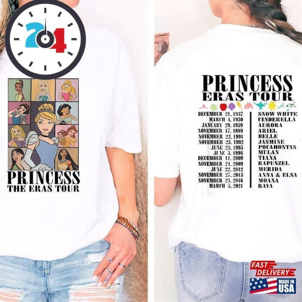 Princess Eras Tour Shirt Disney Royal Tee 2 Sided Tshirt